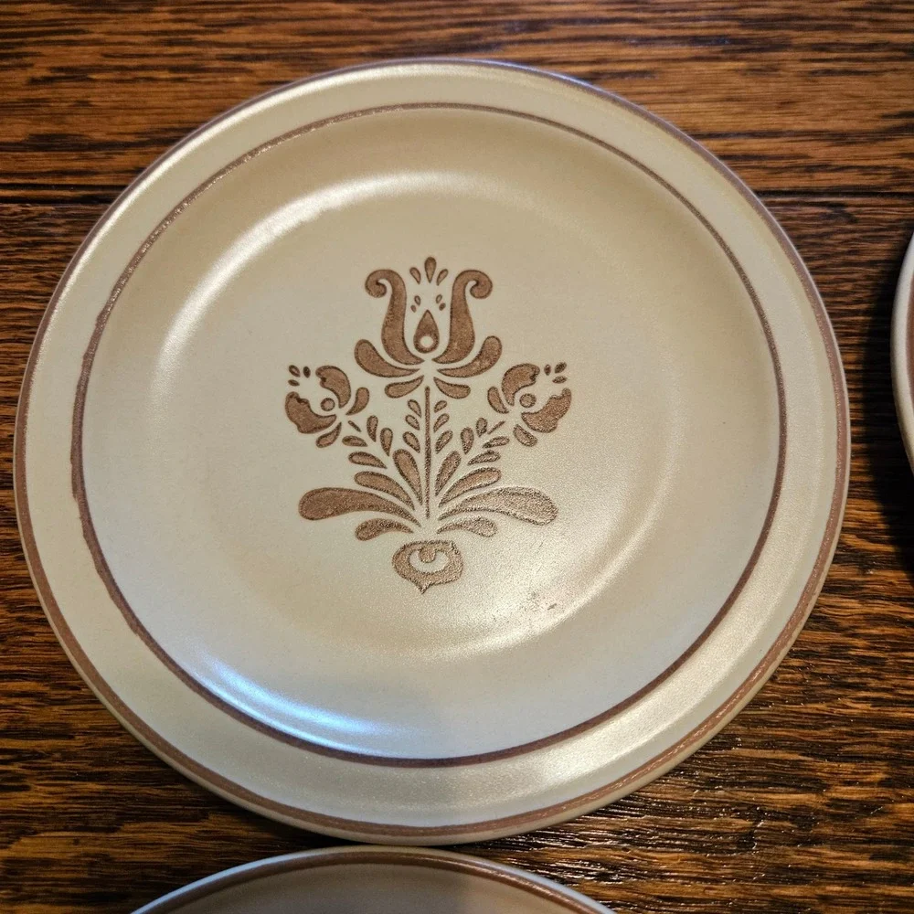 Pfaltzgraff‎ Village Bread/Salad Plates Set of 5 Vintage USA Stoneware Brown